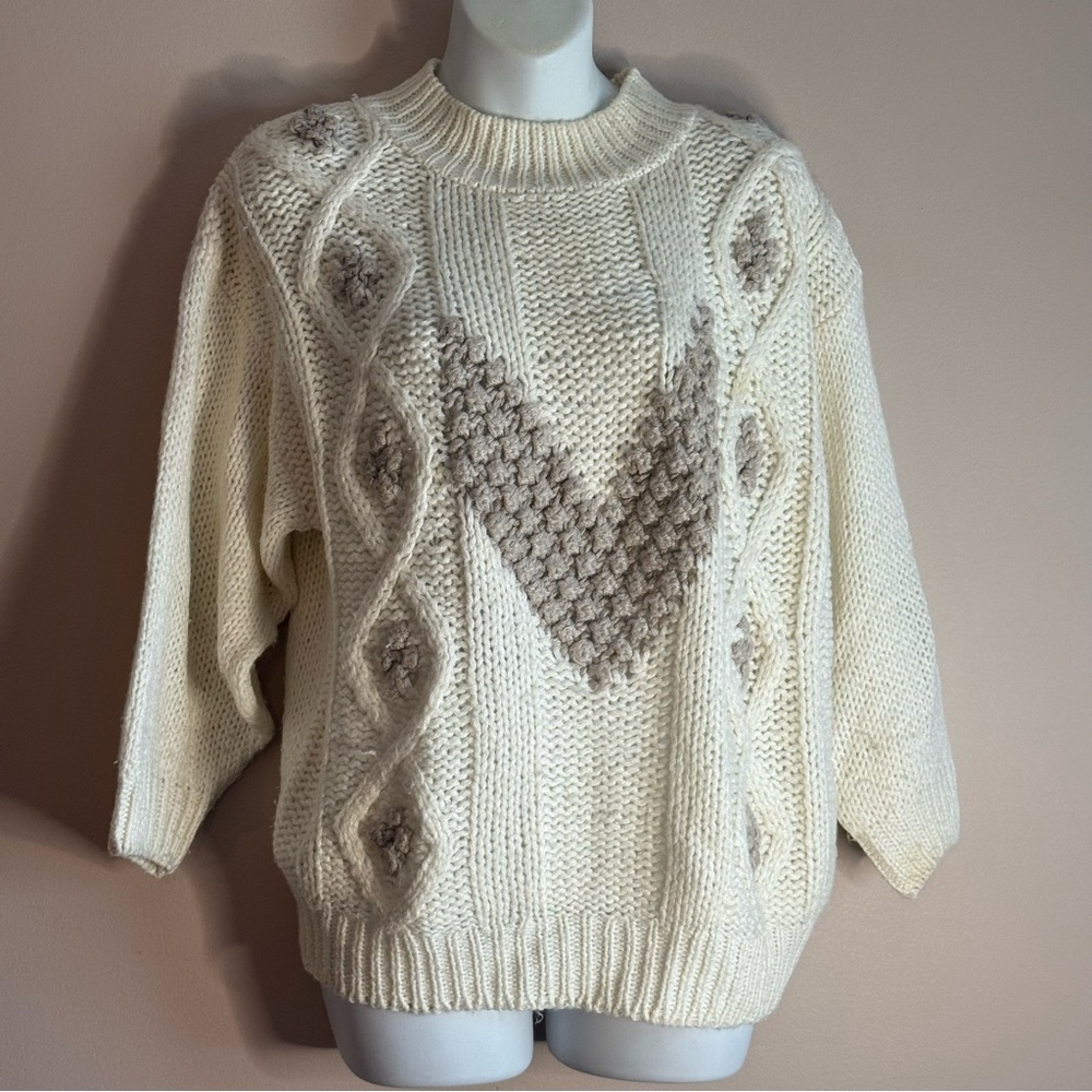 Vtg good’n plenty Cozy Cream Knit Sweater